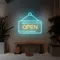 Glowing Open Neon Sign - Custom Aprons Now