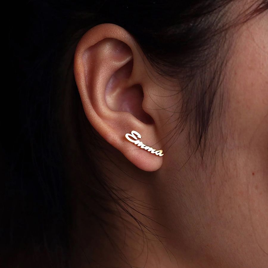 Die Struck Metal Earrings - Custom Aprons Now