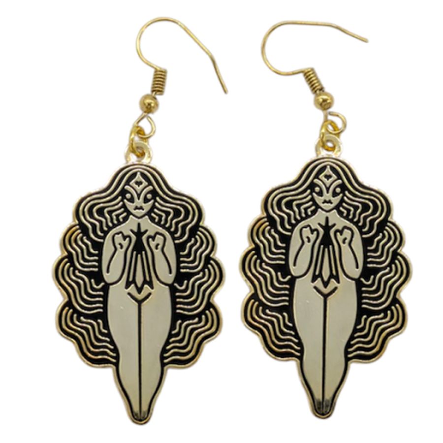 Hard Enamel Metal Earrings - Custom Aprons Now