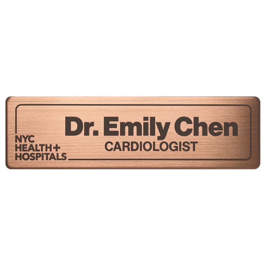 Engraved Metal Name Badges - Custom Aprons Now