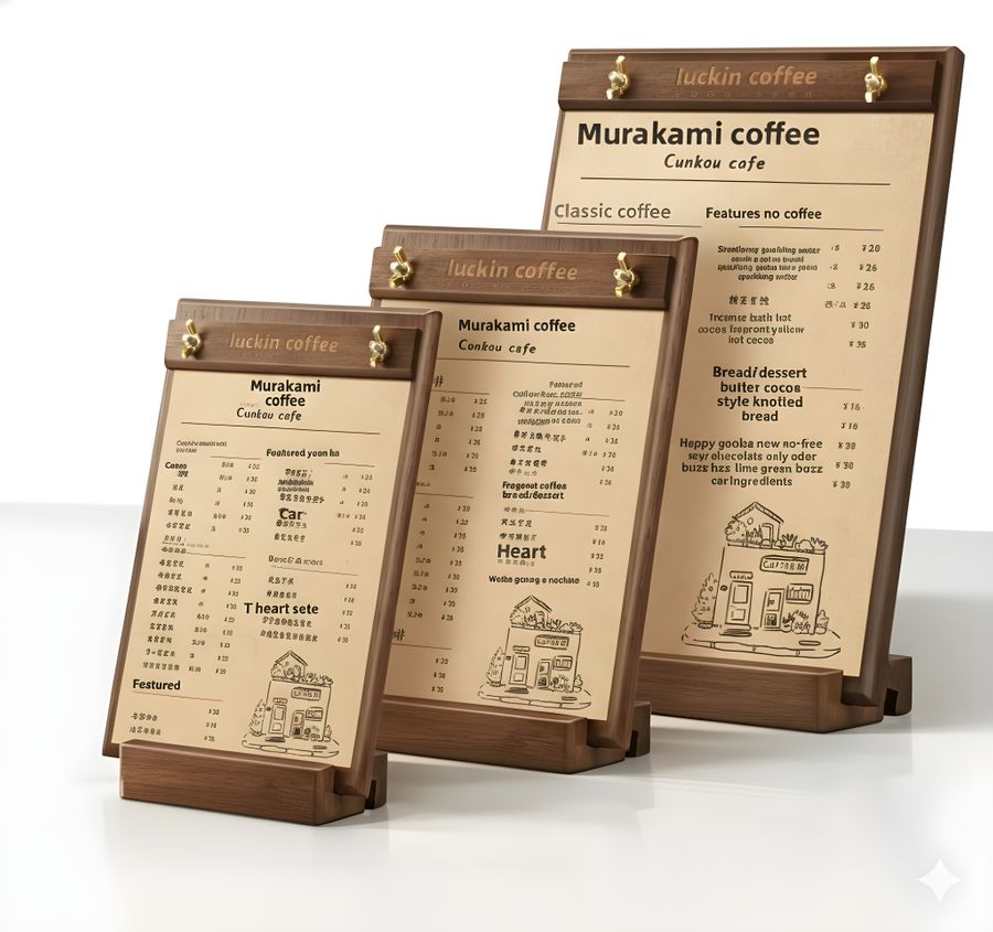 Wood Menus - Custom Aprons Now