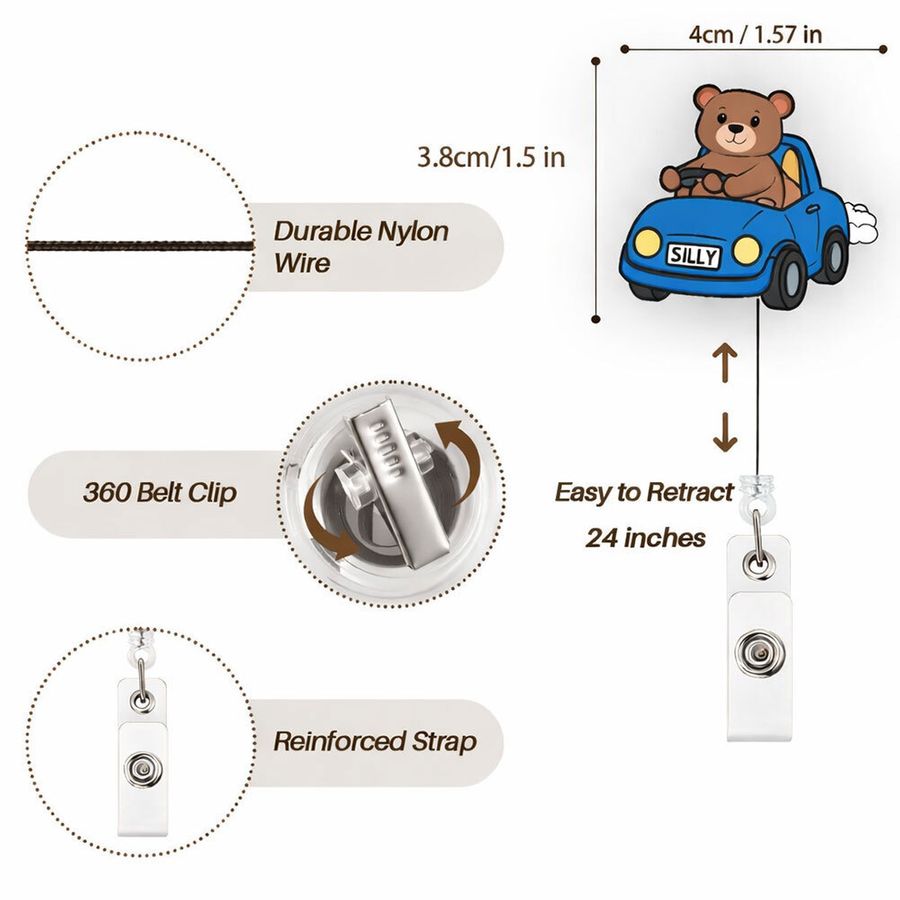 Custom Shape Acrylic Badge Reel - Custom Aprons Now