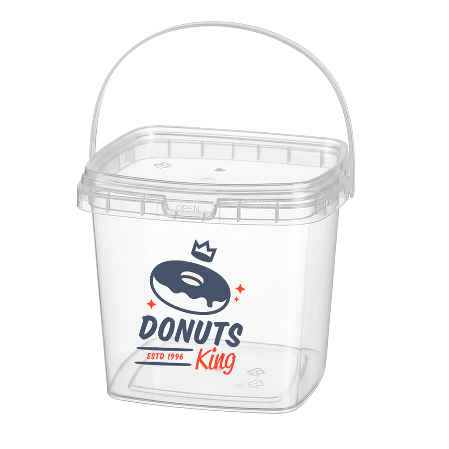 Square Transparent Drink Buckets - Custom Aprons Now