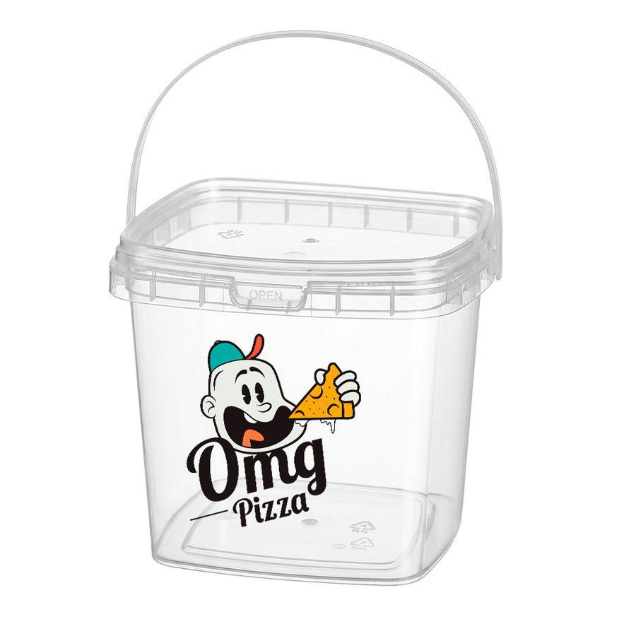 Square Transparent Drink Buckets - Custom Aprons Now