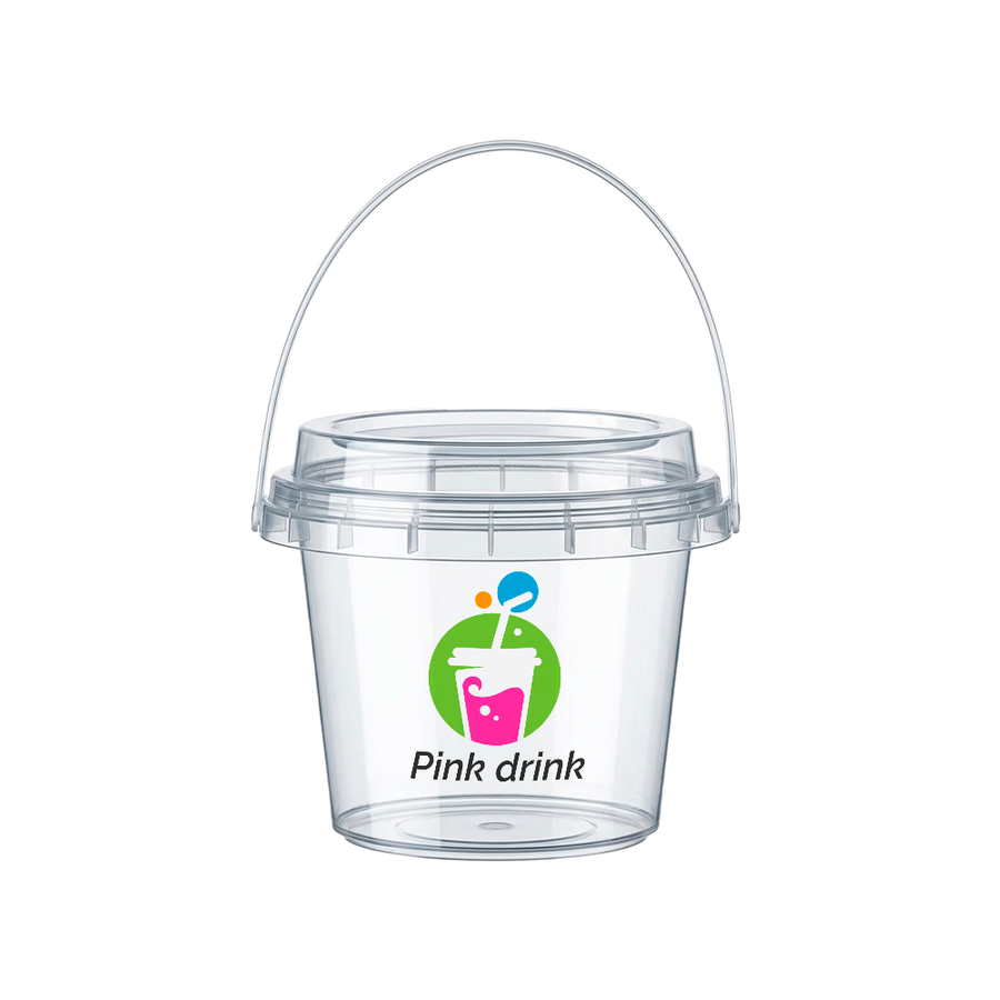 Premium Transparent Drink Buckets - Custom Aprons Now