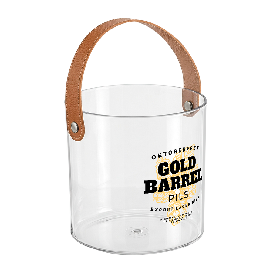 Leather-Strap Clear Drink Buckets - Custom Aprons Now