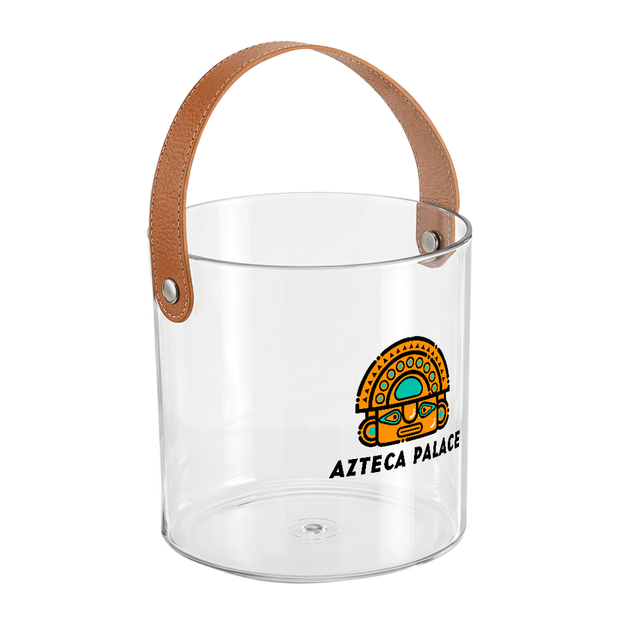 Leather-Strap Clear Drink Buckets - Custom Aprons Now