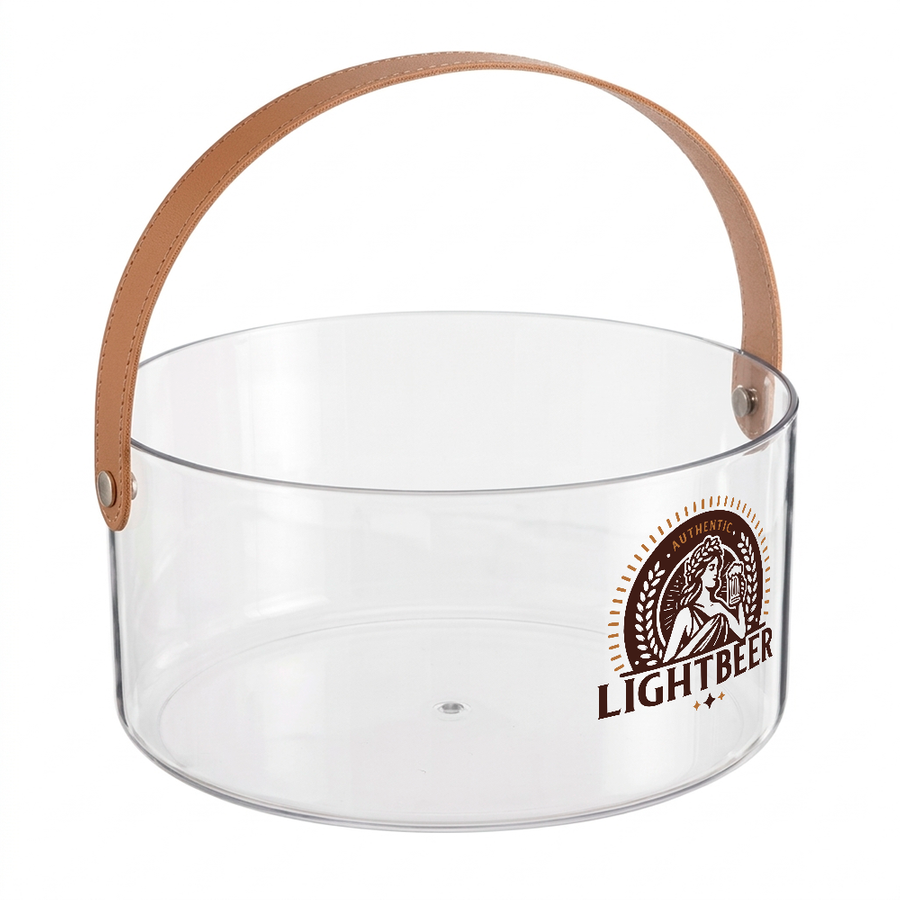 Leather-Strap Clear Drink Buckets - Custom Aprons Now