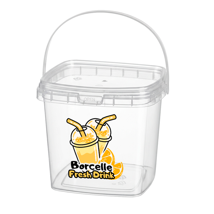 Square Transparent Drink Buckets - Custom Aprons Now