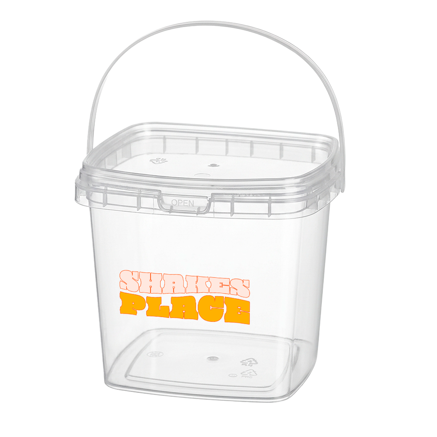 Square Transparent Drink Buckets - Custom Aprons Now