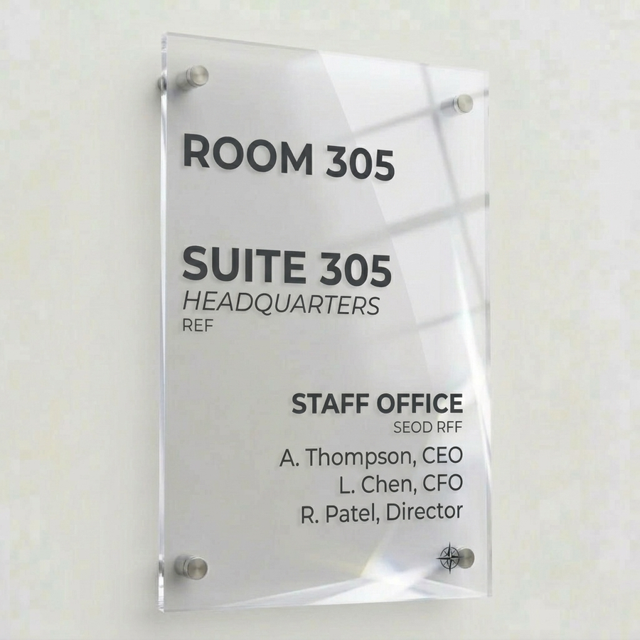 Colorful Acrylic Door Signs - Custom Aprons Now