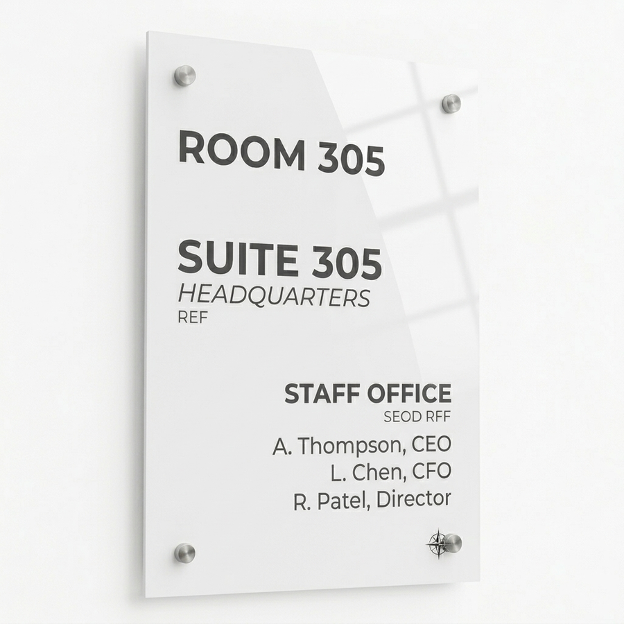 Colorful Acrylic Door Signs - Custom Aprons Now