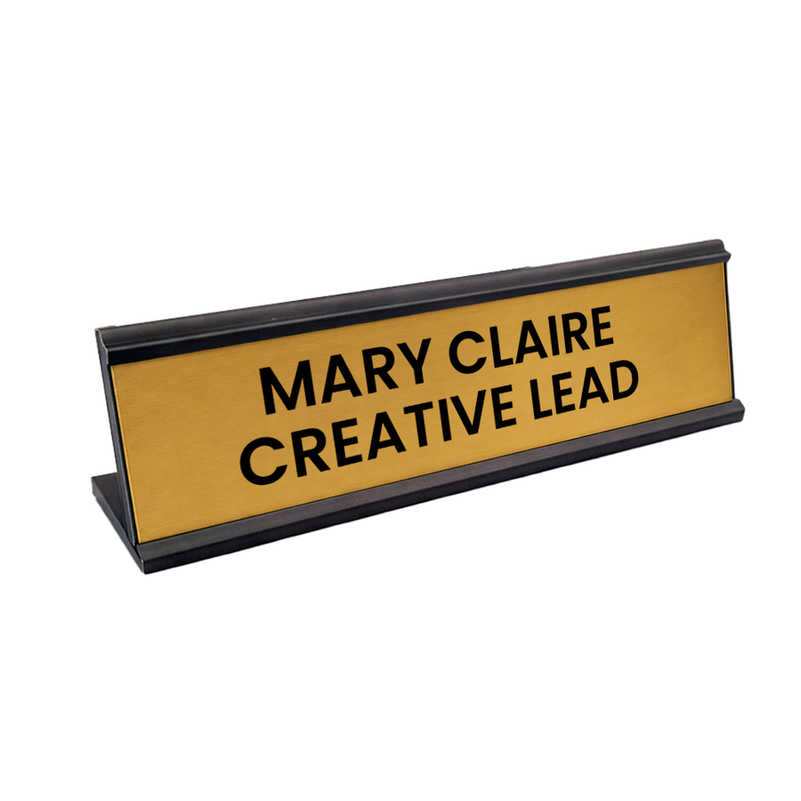 Metal Desktop Name Badges - Custom Aprons Now