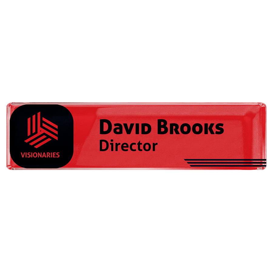 Acrylic Desktop Name Badges - Custom Aprons Now