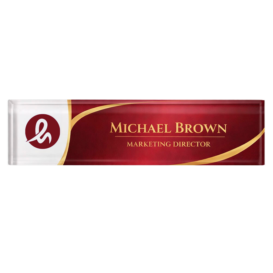 Acrylic Desktop Name Badges - Custom Aprons Now