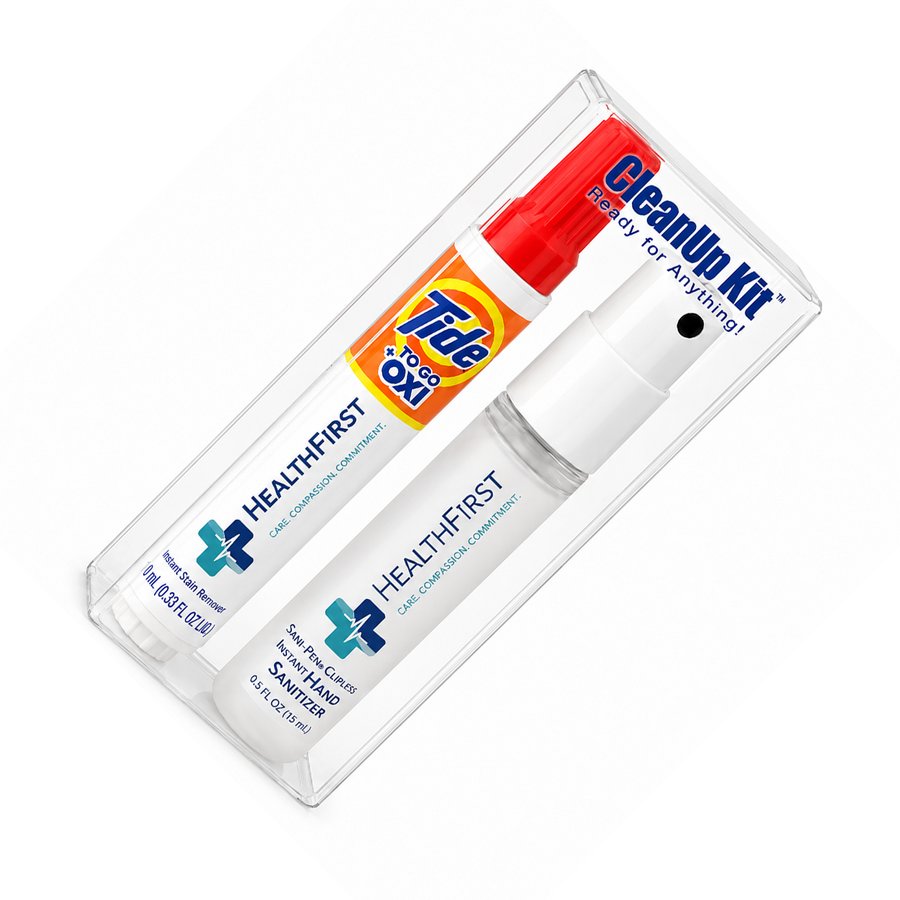 CleanUp Kit - Tide® to Go + Oxi and Sani-Pen® Clipless™ Travel Kits - Table Covers Now