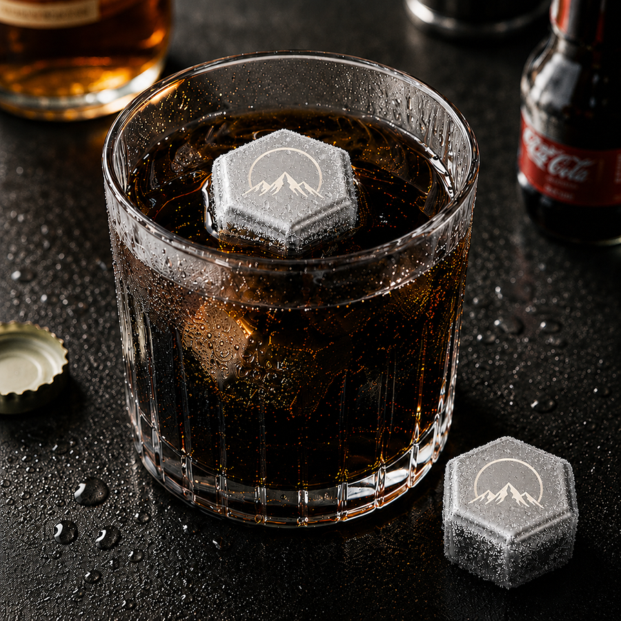 Hexagon Stainless Steel Ice Cubes - Custom Aprons Now