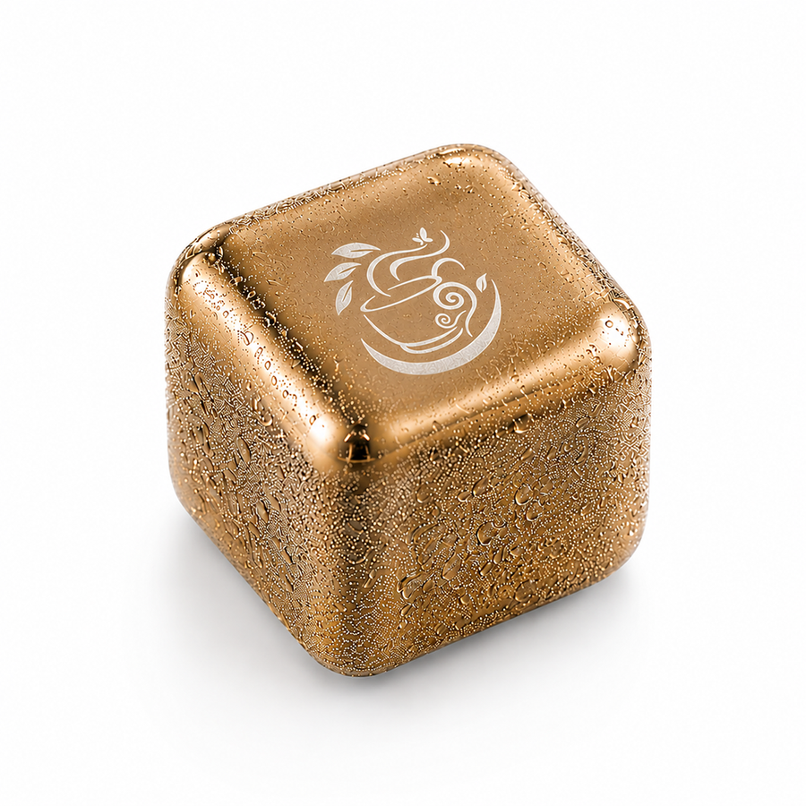 Gold Stainless Steel Ice Cubes - Custom Aprons Now