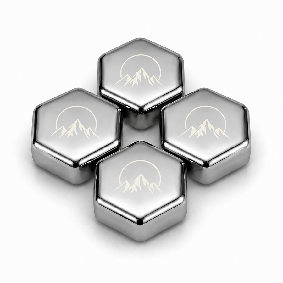 Hexagon Stainless Steel Ice Cubes - Custom Aprons Now