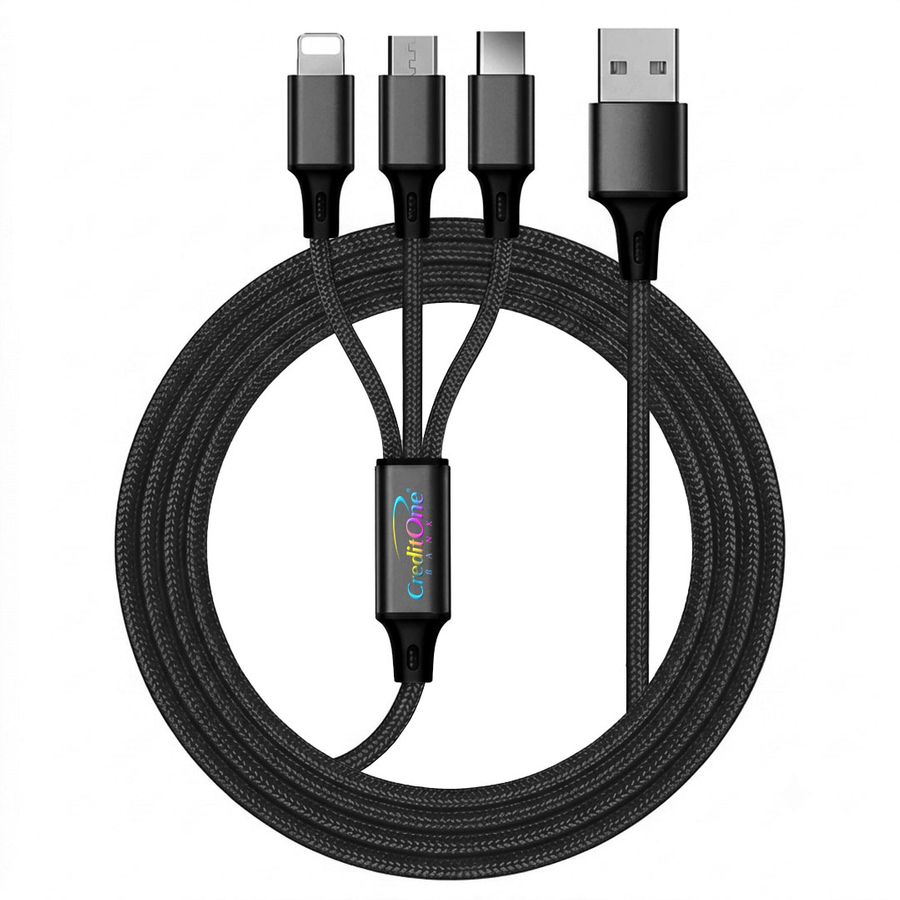 Nylon Braided 3-in-1 Charging Cables - Custom Aprons Now