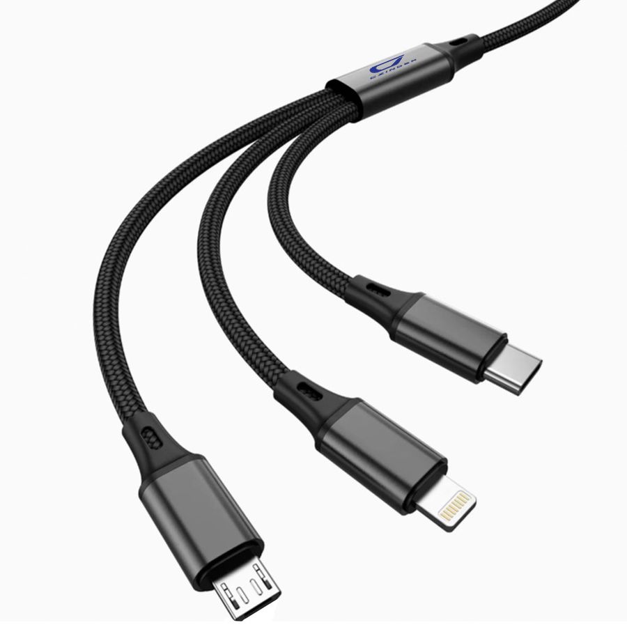 Nylon Braided 3-in-1 Charging Cables - Custom Aprons Now