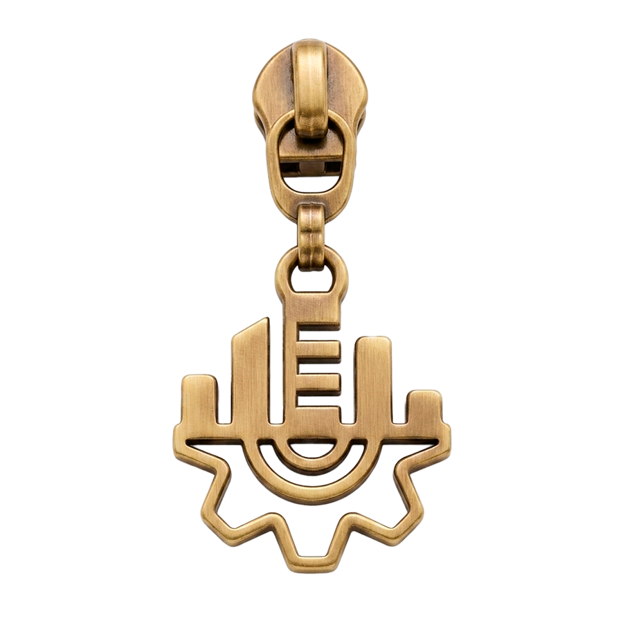 Die Struck Metal Zipper Pullers - Custom Aprons Now