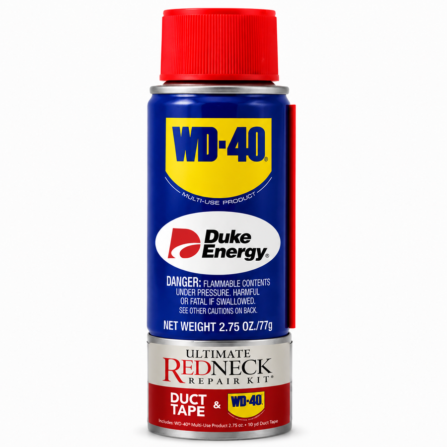 Ultimate Redneck Repair Kits, WD-40 2.75 oz Handy Cans and 6 yards of Duct Tapes - Custom Aprons Now